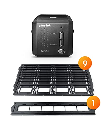 Plustek OpticFilm 8200i SE Film & Slide Scanner + 35mm Mounted Slide Holders Kit x 4