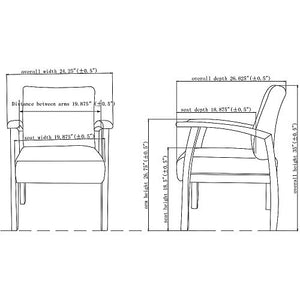 Lorell 68553 Guest Chairs, Midnight Blue/Cherry Frame, 24"x25"x35-1/2