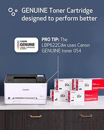 Canon Wireless Laser Printer - Color imageCLASS LBP622Cdw, White - 22 ppm, 600 x 600 dpi, 1GB Memory