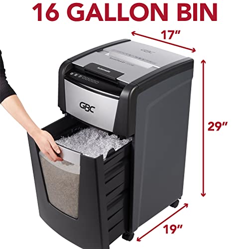 GBC Auto Feed+ Paper Shredder 300X, Super Cross-Cut, 300 Sheet Capacity
