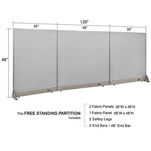 GOF Large Fabric Room Divider Panel, 120" W x 48" H - Freestanding Office Partition