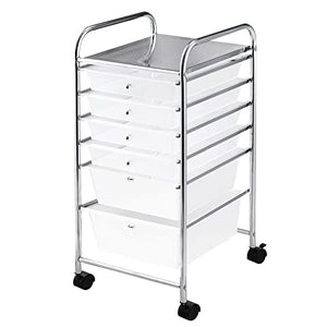 None Rolling Storage Cart Organizer (Color: HW53824BK)