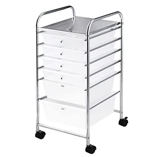 Rolling Storage Cart Organizer (Color: HW53824BK)