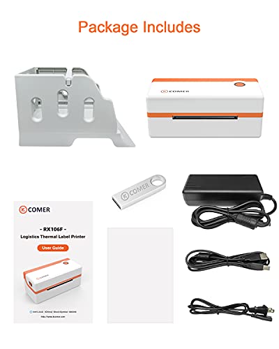 K Comer Thermal Label Printer 4x6 Shipping Label Printer for Small Business & Shipping Package 203dpi 150mm/s for Amazon, Ebay, Shopify, Etsy, UPS, USPS, FedEx, DHL