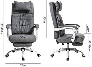 KouRy Office Chair with Adjustable Tilt Angle and Thick Padding, Gray