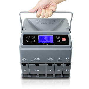 Cassida C300 Professional USD Coin Counter, Sorter and Wrapper/Roller | 35% Faster Wrapping Coins with Quickload Technology | 300 Coins/Minute | Printing-Compatible | Includes 5 Wrapper Sets