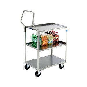 Lakeside Manufacturing 4444 Handler Series Utility Cart Stainless Steel 3 Shelves 500 lb. Capacity