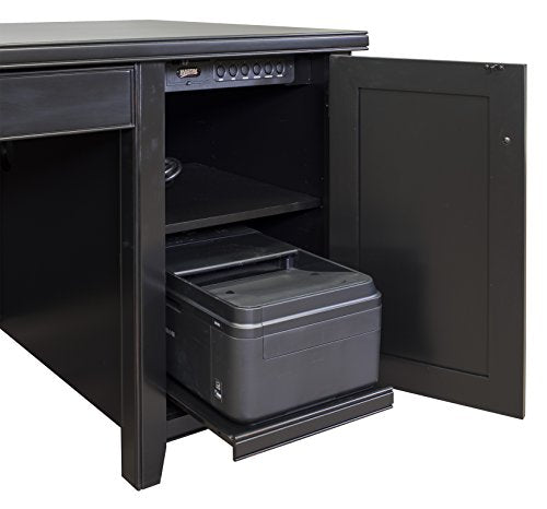Martin Furniture Tribeca Loft Double Pedestal Computer Desk, Black