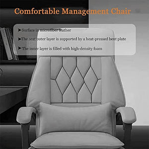 YIORYO Executive Office Desk Chair with Headrest and Lumbar Support, High Back Ergonomic Managerial Chair (Gray/Orange, Size: )