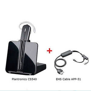 Plantronics-CS540 Convertible Wireless Headset with EHS Cable APP-51, Bundle for Polycom Phone Systems