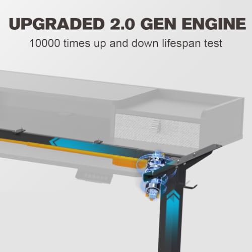 ExaDesk Electric Standing Desk 55×30 Inch with 2 Drawers, Adjustable Height and Storage Shelf