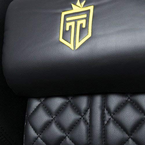 GT Throne, Immersive Gaming Chair, Vibrating Computer and Console Chair, Racing Style High-Back with Lumber Support and Headrest (Bold Gold)