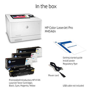 HP Color LaserJet Pro M454dn Printer, Double-Sided Printing & Built-in Ethernet (W1Y44A)