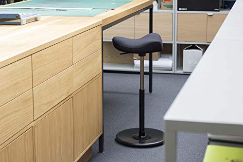 Varier Move Tilting Saddle Stool (Black Revive Fabric with Black Ash Base)