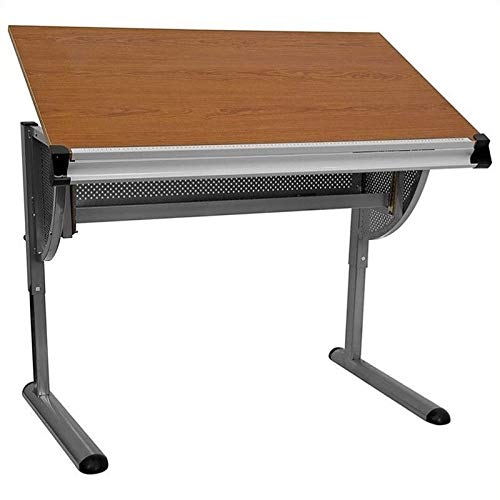BOWERY HILL Adjustable Drawing and Drafting Table in Pewter