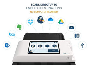Raven Original Document Scanner - Huge LCD Touchscreen, Color Duplex Feeder (ADF), Wireless Scanning to Cloud, WiFi, Ethernet, USB, Home or Office