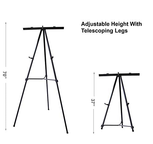 Pack of 10-Lightweight Aluminum Flip-Chart Presentation Easel, Black (10 Pack)