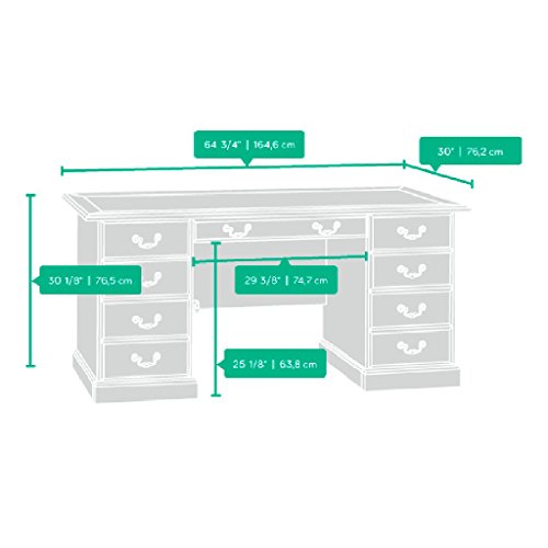 Sauder 402159 Heritage Hill Executive Desk, L: 64.96" x W: 30.00" x H: 30.24", Classic Cherry finish