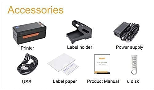 Beeprt BY426BT | High Speed Thermal Label Printer for 4X6 Labels | Bluetooth Enabled | Free Label Holder | Compatible with Windows, MacOS, Android and iOS Systems | 12 Month Free Replacement Warranty