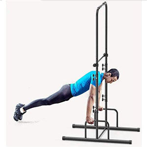 ZLQBHJ Strength Training Equipment Strength Training Dip Stands Multifunctional Power Tower Pull Up Bar Dip Station Stands Adjustable Height 196-224 cm Full Body Strength Training