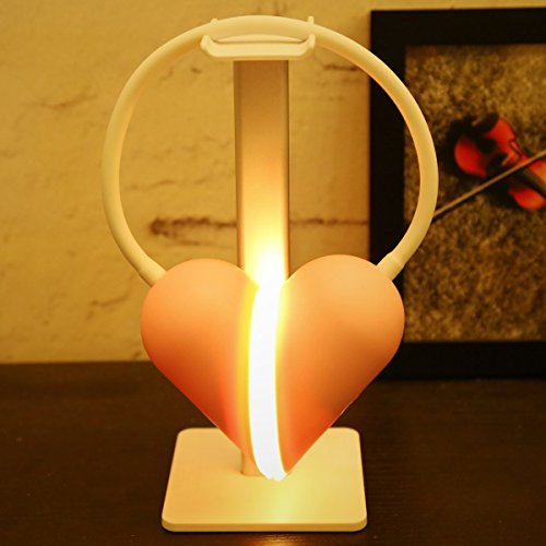 LUOYIMAN® Sensor LED Heart Lamp Outdoor Portable Lamp Deformable and Foldable Light Smart Table Desk Lamp Couples Light 14 LED Lights and 3 Modes of Lightness(Pink)