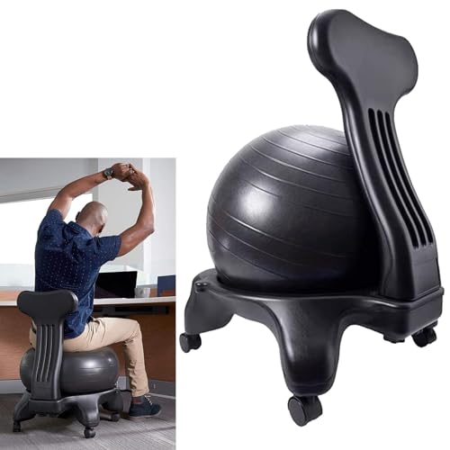 NUNETH Ergonomic Yoga Ball Chair Black - Adult Youth Balance Posture Chair