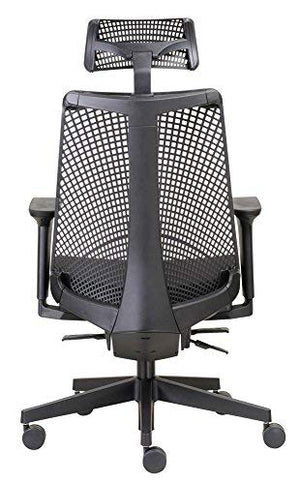 Boss Office Products B6550-BK-HR Contemorary Executive Chair with Headrest in Black