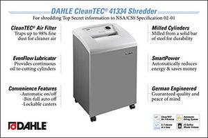 Dahle CleanTEC® 41334 High Security Paper Shredder with Fine Dust Filter, Automatic Oiler, SmartPower - Security Level P-7, 1-3 Users