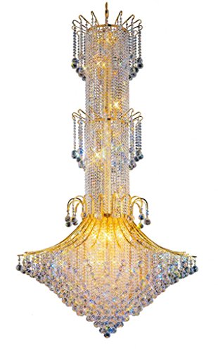 Artistry Lighting Toureg Collection 1802-4472 Silvertone/Goldtone Steel and Crystal 20-Light Chandelier - Chrome Gold, Chrome