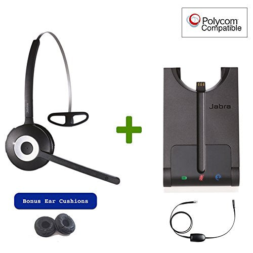 Polycom Compatible Jabra PRO 920 Wireless Headset Bundle with EHS Cord |SoundPoint IP Phones: 335, 430, 450, 550, 560, 650, 670, VVX101, VVX201, VVX300, VVX310, VVX400, VVX410, VVX500, VVX600, VVX1500