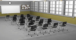 TEAMtime 25 Person Black Flip Table Student Chair Set Model 2060 - 25pc Compact Storage