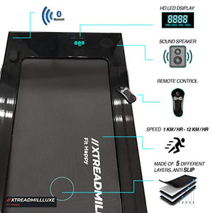 XTREADMILLLUXE 2 in 1 Folding Running and Walking Treadmill, Installation-Free, Bluetooth and HiFi Speakers, Remote Control & LED Display, Home/Office use, 2.25 HP Peak Power (Black)