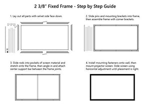 STR-169135-HC Silver Ticket 4K Ultra HD Ready Cinema Format (6 Piece Fixed Frame) Projector Screen (16:9, 135", High Contrast Material)