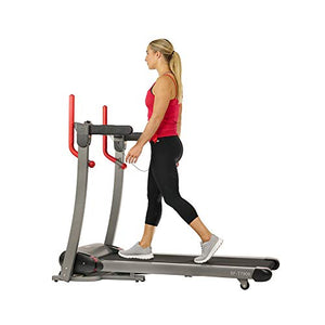 Sunny Health & Fitness Folding Electric Treadmill with Auto Incline, LCD and Pulse Monitor, Bluetooth Speakers, Body Fat Calculator and USB Charging - SF-T7909,Black