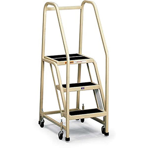 EGA Products Inc Office Ladder 3-Step, Rubber Surface, Gray, 450Lb. Capacity