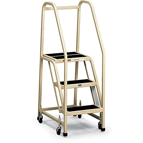 EGA Products Inc Office Ladder 3-Step, Rubber Surface, Gray, 450Lb. Capacity