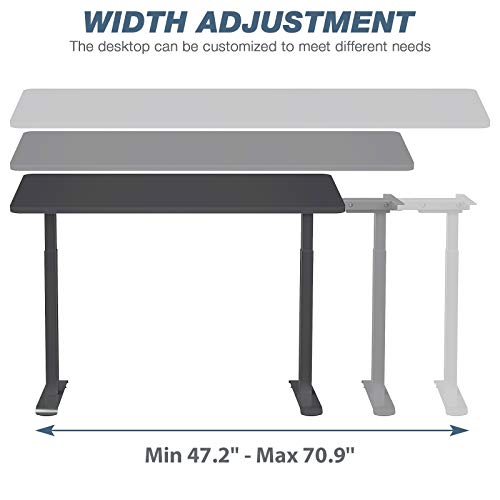 Electric Stand Up Desk Frame, Dual Motor Height Adjustable Sit Stand Standing Desk Base Workstation with Memory Settings, Frame Only, Black