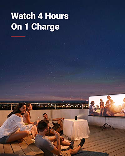 Anker Nebula Capsule Max, Pint-Sized Wi-Fi Mini Projector, 200 ANSI Lumen Portable Projector, Native 720p HD, 8W Speaker, Movie Projector, 100 Inch Picture, 4-Hour Video Playtime, Home Entertainment