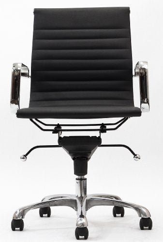 Malibu Mid Back Office Chair in Black Leatherette