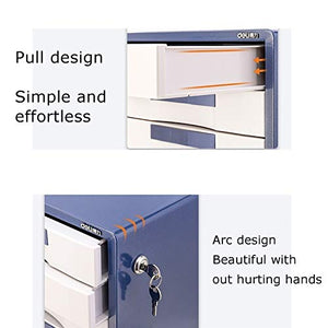 Bxwjg Desktop Drawer Cabinet with Key Lock, 5 Draws, Office Supplies Organizer