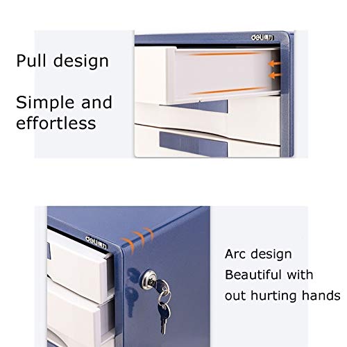 Bxwjg Desktop Drawer Cabinet with Key Lock, 5 Draws, Office Supplies Organizer