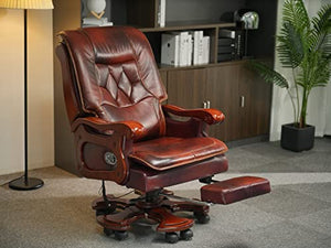 Kinnls Evan 2.0 Genuine Leather Massage Office Chair with Footrest