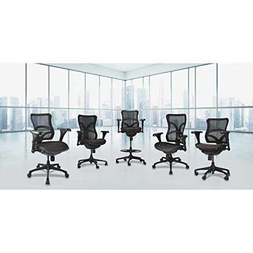 Lorell 20992 Mesh Back Sitting Stool, 49.9" x 28.1" x 26.4", Black