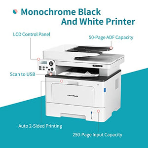 Laser Printer All in one Monochrome Multifunction Black and White Printer 40ppm,Auto Duplex,Copy＆Scan,Network and USB Only,Pantum BM5100ADN