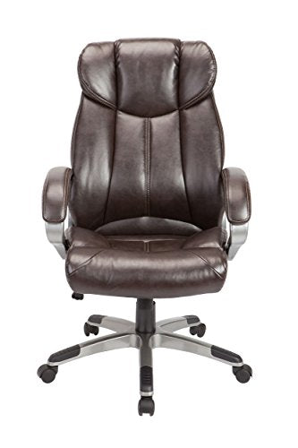 Christies Home Living Leather Comfortable Adjustable Chairs, Brown
