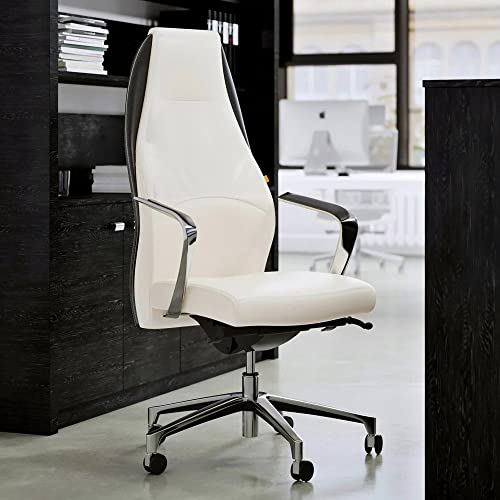 Zuri Furniture High Back Executive Chair - White Leather