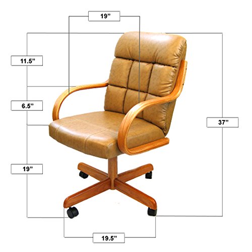Furnish Theory Ashtyn Swivel Tilt Caster Dining Arm Chair - Buff Bonded Leatherette - 1 Chair