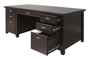 Martin Furniture Tribeca Loft Double Pedestal Executive Desk, Black