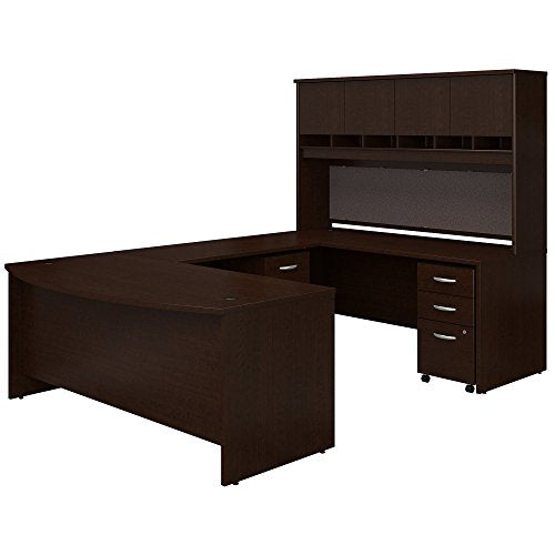 Bush Business Furniture Series C SRC095HCSU 72W Desk with Storage, Mocha Cherry