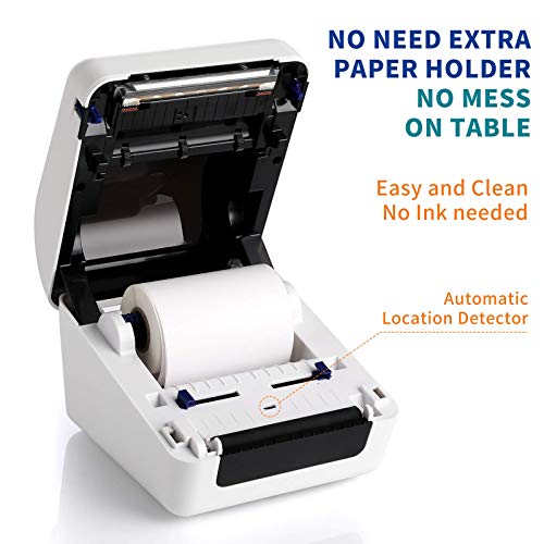 Bluetooth Thermal Shipping Label Printer - High Speed 4x6 Wireless Label Maker Machine, Support PC, Phone, USB for MAC, Compatible with Ebay, Amazon, Shopify, Etsy, USPS Barcode, Mailing
